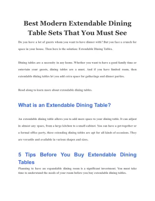 best modern extendable dining table sets that