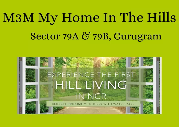 m3m my home in the hills sector 79a 79b gurugram