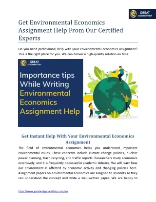 get environmental economics assignment help from