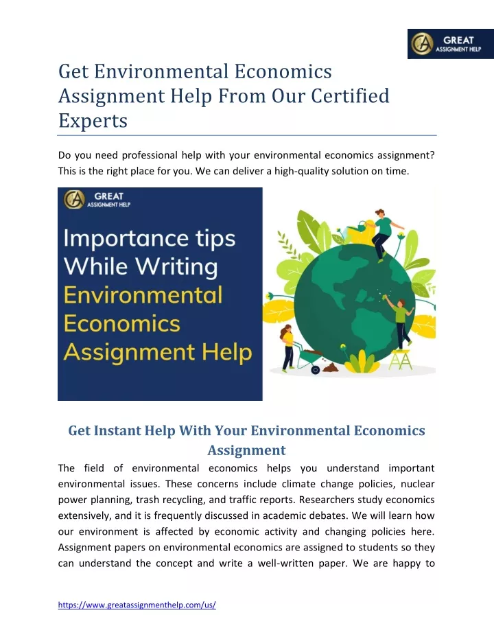 environmental economics assignment topics