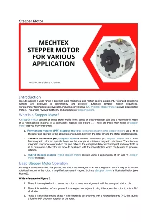 Mechtex Stepper Motor