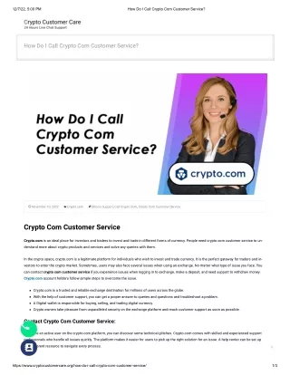 How Do I Call Crypto Com Customer Service_