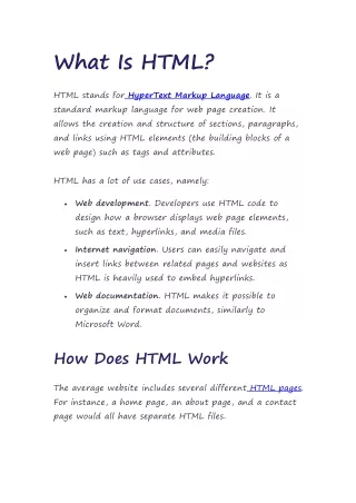 What Is HTML