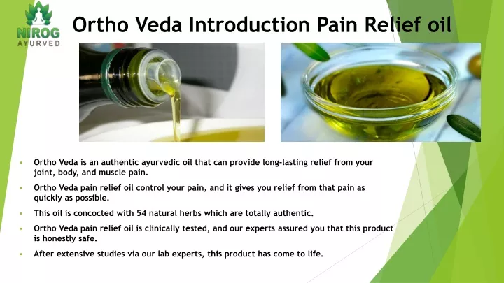 ortho veda introduction pain relief oil