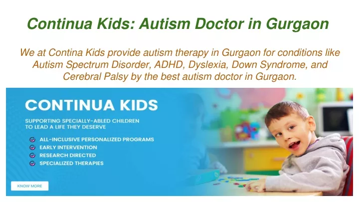 continua kids autism doctor in gurgaon