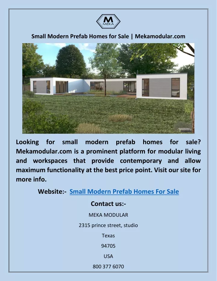 small modern prefab homes for sale mekamodular com