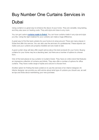 Fixit Curtain Dubai