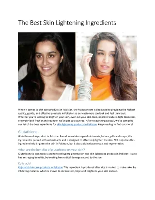 The Best Skin Lightening Ingredients