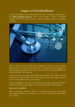 impact of ai in healthcare
