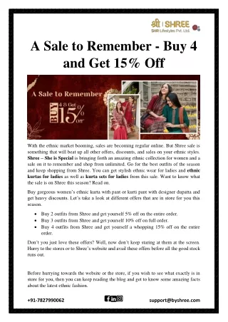 a sale to remember buy 4 and get 15 off