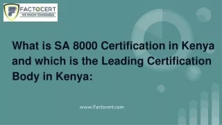 SA 8000 Certification in Kenya pdf