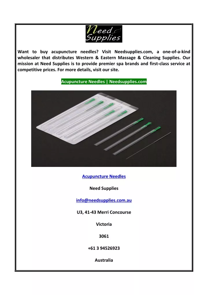 want to buy acupuncture needles visit