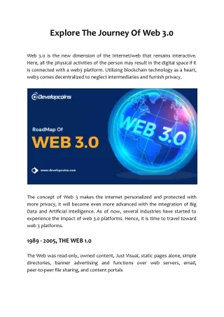 explore the journey of web 3 0