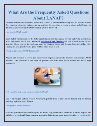 What Are the Frequently Asked Questions About LANAP?