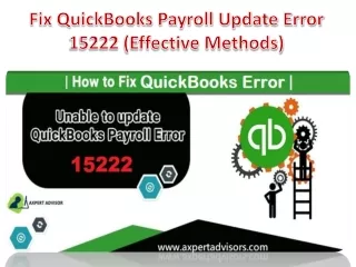 Fix QuickBooks Payroll Update Error 15222 (Effective Methods)