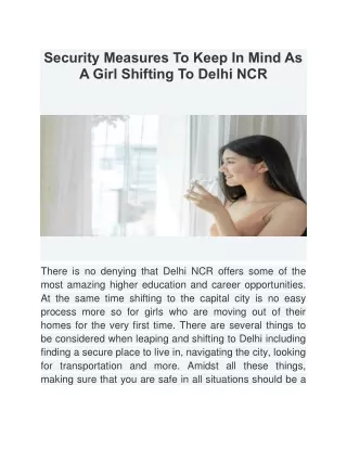 security measures to keep in mind as a girl