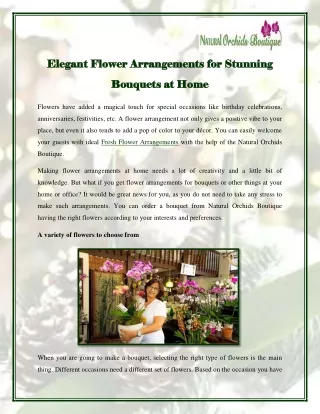 Elegant Flower Arrangements for Stunning Bouquets at Home