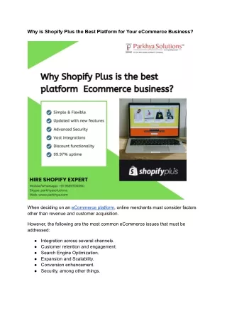 Why is Shopify Plus the Best Platform for Your eCommerce Business_