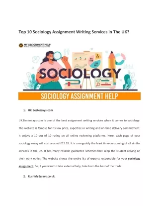 Top 10 Sociology Assignment Writing Services in The UK?