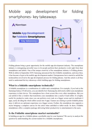 mobile app development for folding smartphones