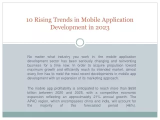 10 Rising Trends in Mobile Application Development in 2023