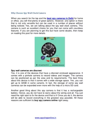 why choose spy wall clock camera when you search