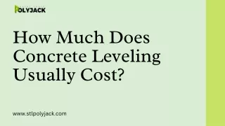 How Much Does Concrete Leveling Usually Cost