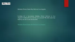 Birthday Flower Same Day Delivery Los Angeles  Ashleysflower.com