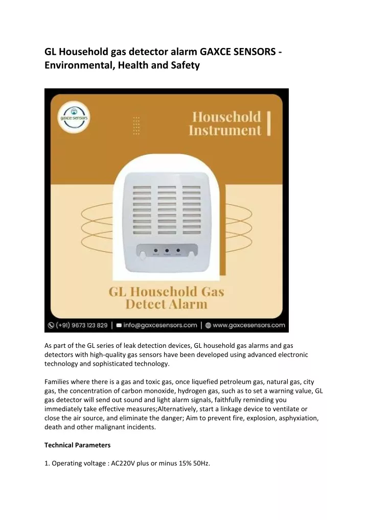 gl household gas detector alarm gaxce sensors