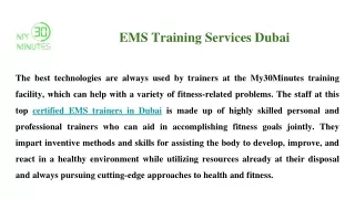 Best EMS Training Services Dubai