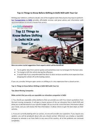 top 11 things to know before shifting in delhi