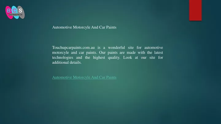 automotive motorcyle and car paints