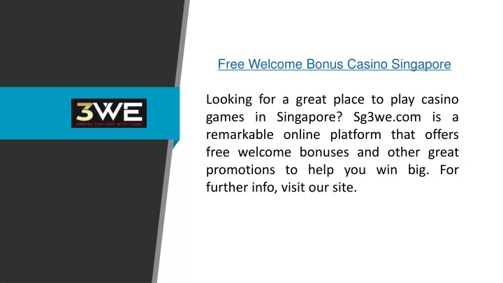 free welcome bonus casino singapore