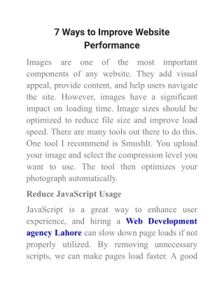 7 ways to improve website performance