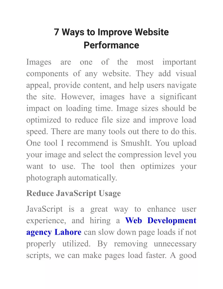 7 ways to improve website performance