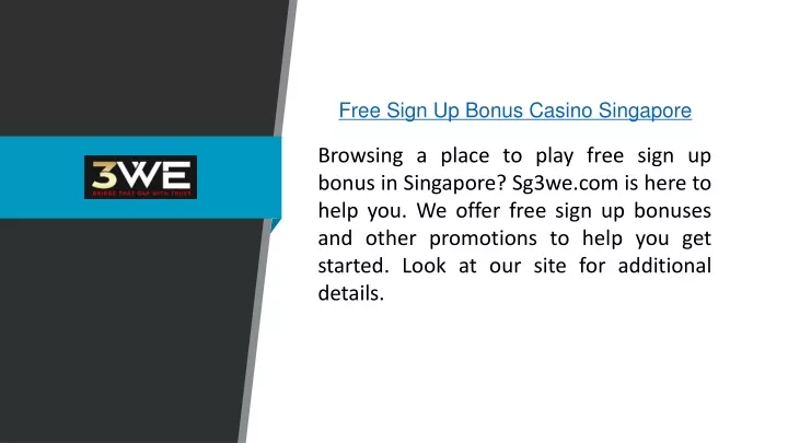 free sign up bonus casino singapore
