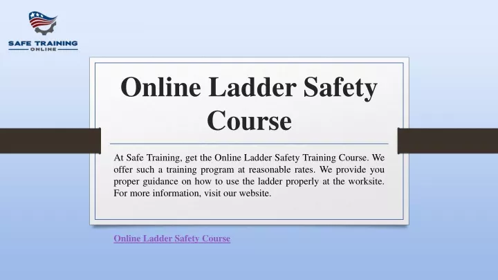 online ladder safety course