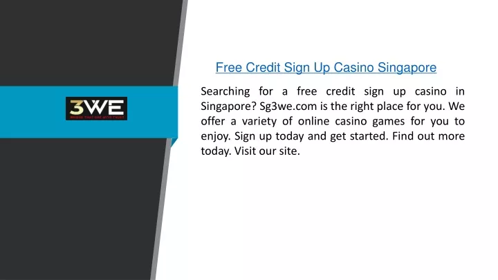 free credit sign up casino singapore