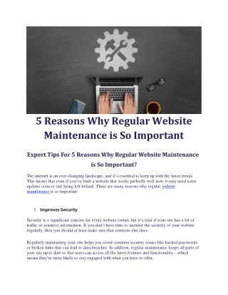 5 reasons why regular website maintenance is so important