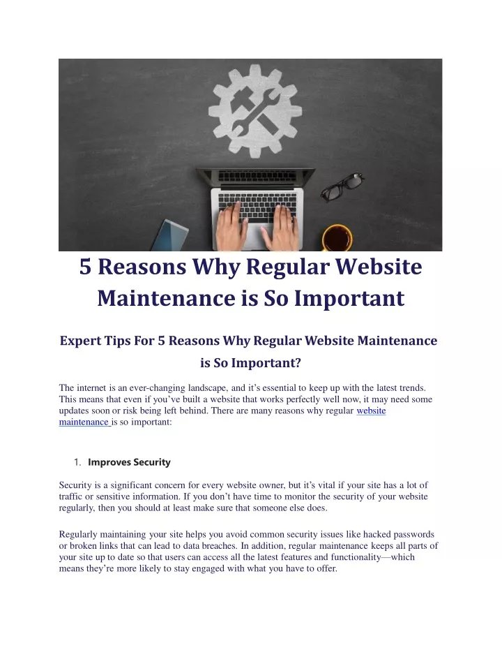 5 reasons why regular website maintenance is so important