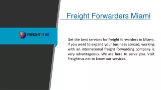 freight forwarders miami