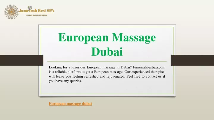 european massage dubai