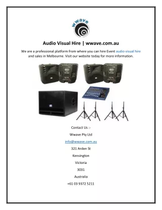 audio visual hire wwave com au