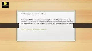Upsc Courses for Government Job India  Xpertify.in