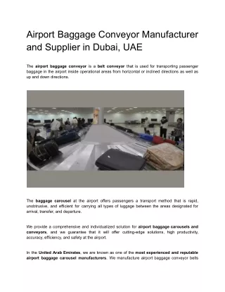 Airport Baggage Manufacturer and Supplier in Dubai, UAE