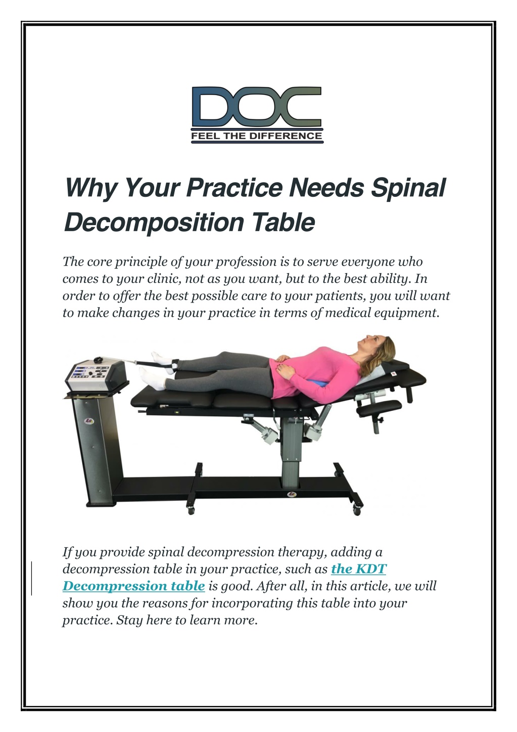 PPT - Why Your Practice Needs Spinal Decomposition Table PowerPoint ...