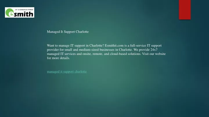 managed it support charlotte