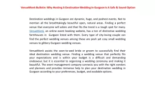 VenueMonk Bulletin Why Hosting A Destination Wedding In Gurgaon Is A Safe & Sound Option