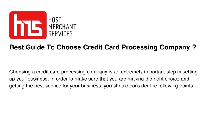 best guide to choose credit card processing company