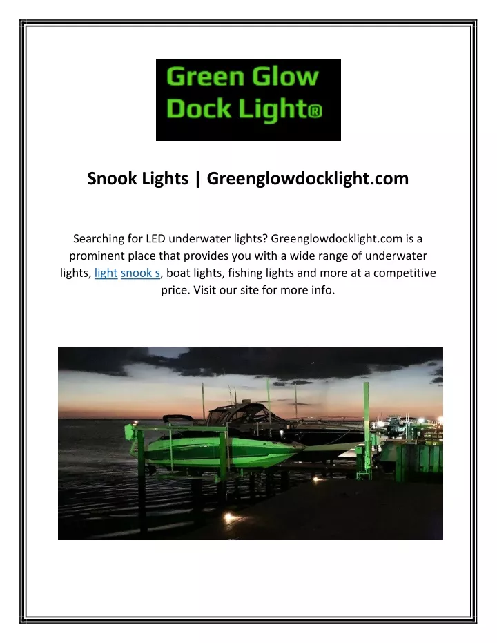 snook lights greenglowdocklight com